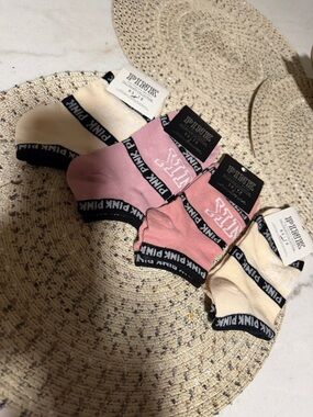 4pack PINK Victoria's Secret Men's Low-Cut Socks - Pink & Cream